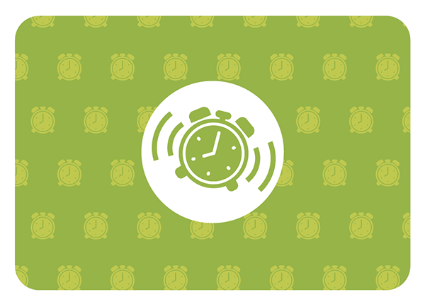 Carte représentant un réveil, signifiant le départ du jeu