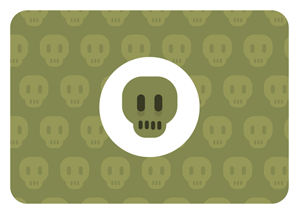 Carte représentant un icône de zombie